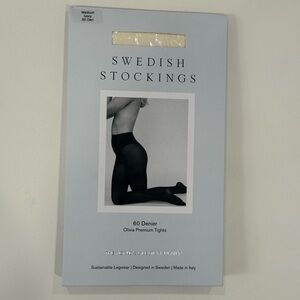 NWT Swedish Stockings Olivia 60 Denier Tights Ivory / Size S